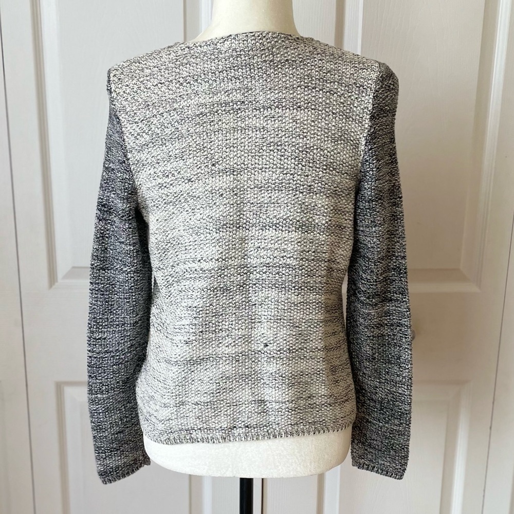 Talbot Colorblock Knit Zipper Cardigan Jacket black and white metallic Size SP - Picture 9 of 10
